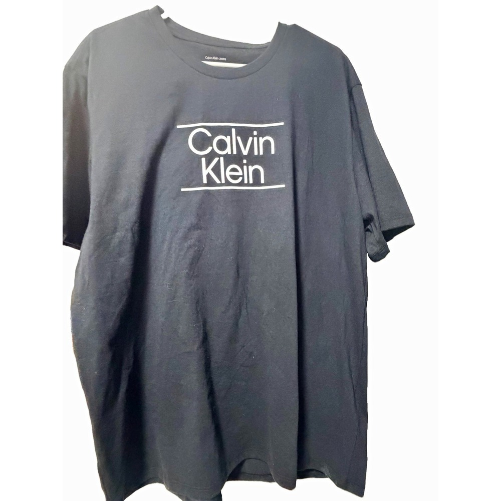 Calvin Klein Jeans Logo Graphic Cotton Knit Crew Neck T-Shirt Black XL